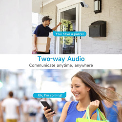 cámara de seguridad inalámbrica para exteriores, WiFi de 2,4 GHz, 4MP