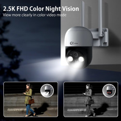 Cámara panel Solar para exteriores, PTZ, IP, 4MP, WiFi