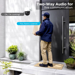 Cámara panel Solar para exteriores, PTZ, IP, 4MP, WiFi