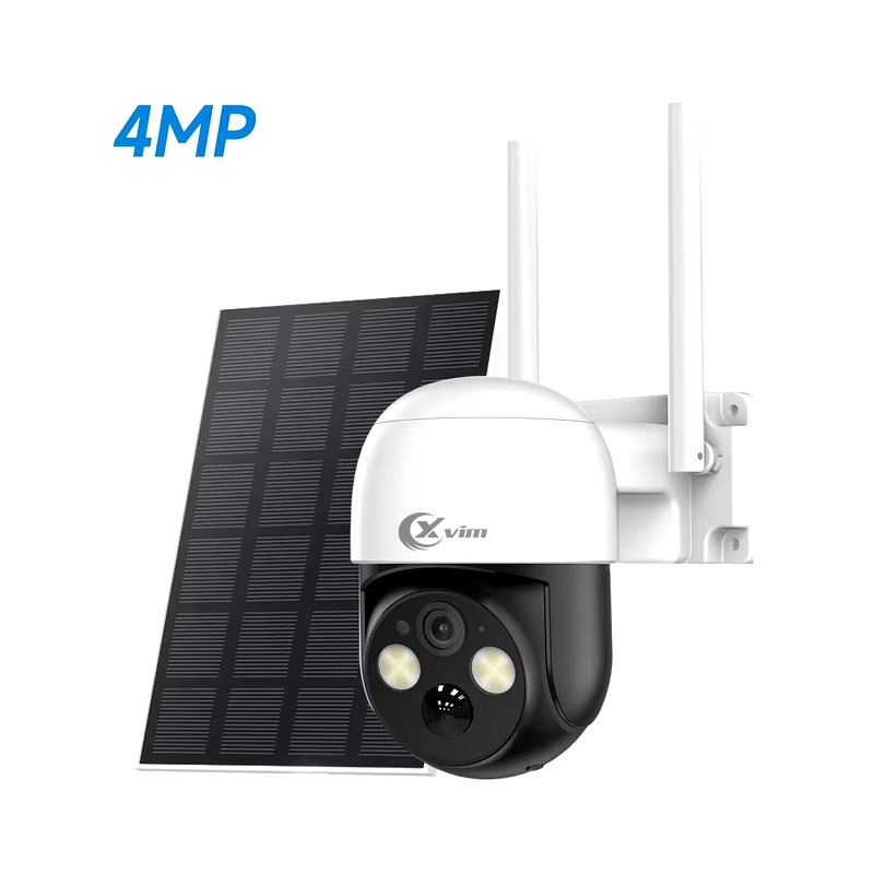 Cámara panel Solar para exteriores, PTZ, IP, 4MP, WiFi