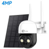 Cámara panel Solar para exteriores, PTZ, IP, 4MP, WiFi