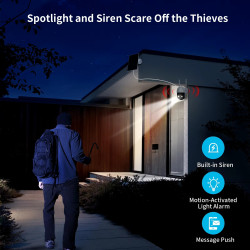 Cámara panel Solar para exteriores, PTZ, IP, 4MP, WiFi